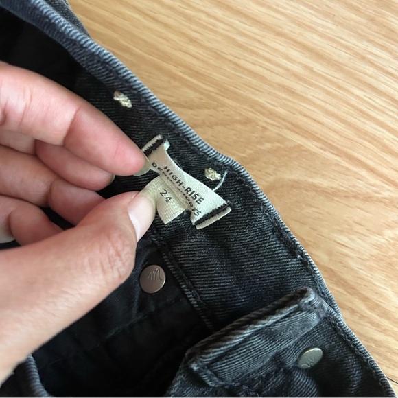 Madewell Black High Rise Denim Shorts Size 24 - Picture 3 of 8